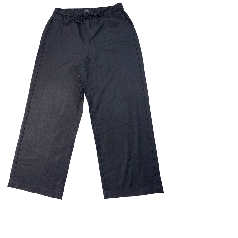 J.Crew Re-Imagined Blacky Linen Cotton Wide Leg Drawstring Pants Women size 12